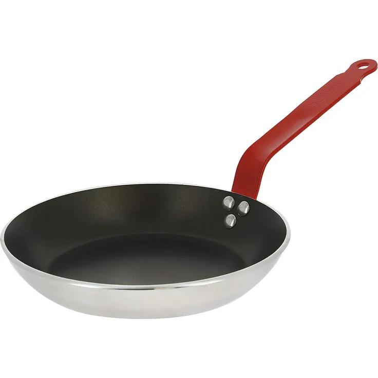 CHOC Round Non-stick Aluminum Fry Pan 3 mm Thick 9. 5-Inch Red Handle