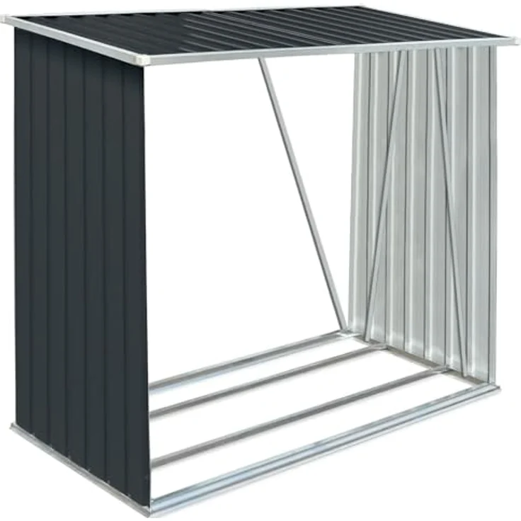 vidaXL Brennholzlager Verzinkter Stahl 163 x 83 x 154 cm Anthrazit 47091 – Bild 1