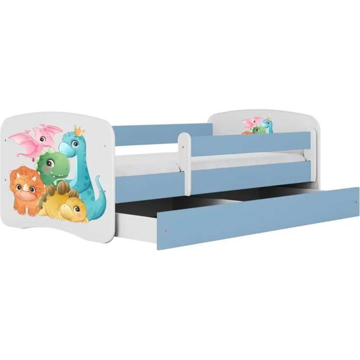 Raumhirsch Furniture Kinderbett 70x140, 80x160, 80x180 cm - Komplettset mit Schublade (Bett für Mädchen, Einzelbett Kinder 2–12, mit Rausfallschutz & Lattenrost), verschiedene Farben & Designs – Bild 3