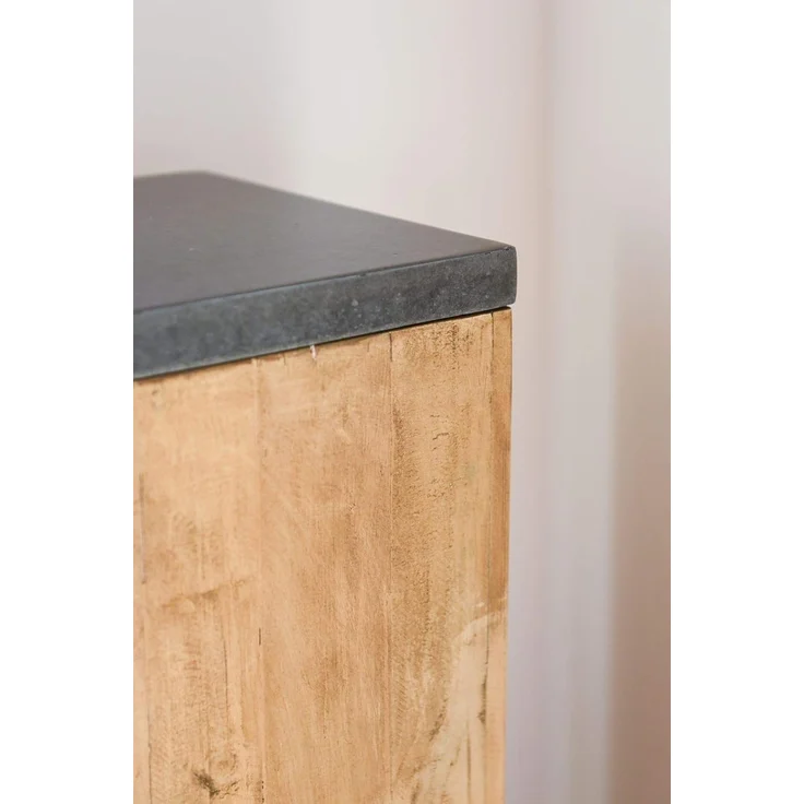VIVANNO Blumenständer Podest Säule Dekosäule Recycling Holz, Hellbraun – Bild 5