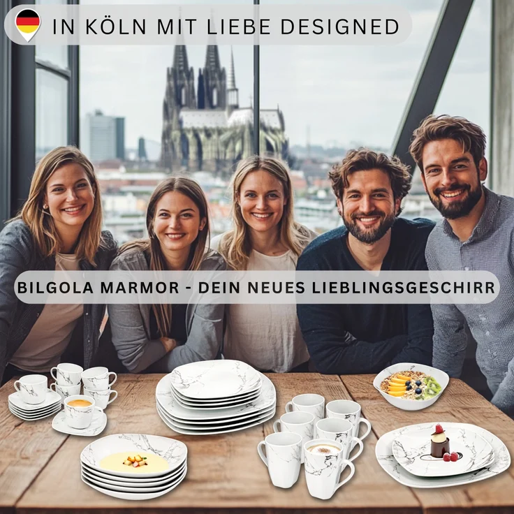 SÄNGER Müslischalen Set Bilgola Marmor Design 6 teilig – Bild 6