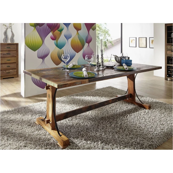 Esstisch Altholz 140x90x76 mehrfarbig lackiert NATURE OF SPIRIT #09 – Bild 6