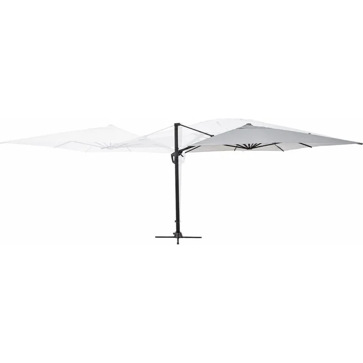 Sonnenschirm Gava aus Aluminium, quadratisch 3x3 m, hellgrau, 360° schwenkbar, mit Hülle – Bild 4