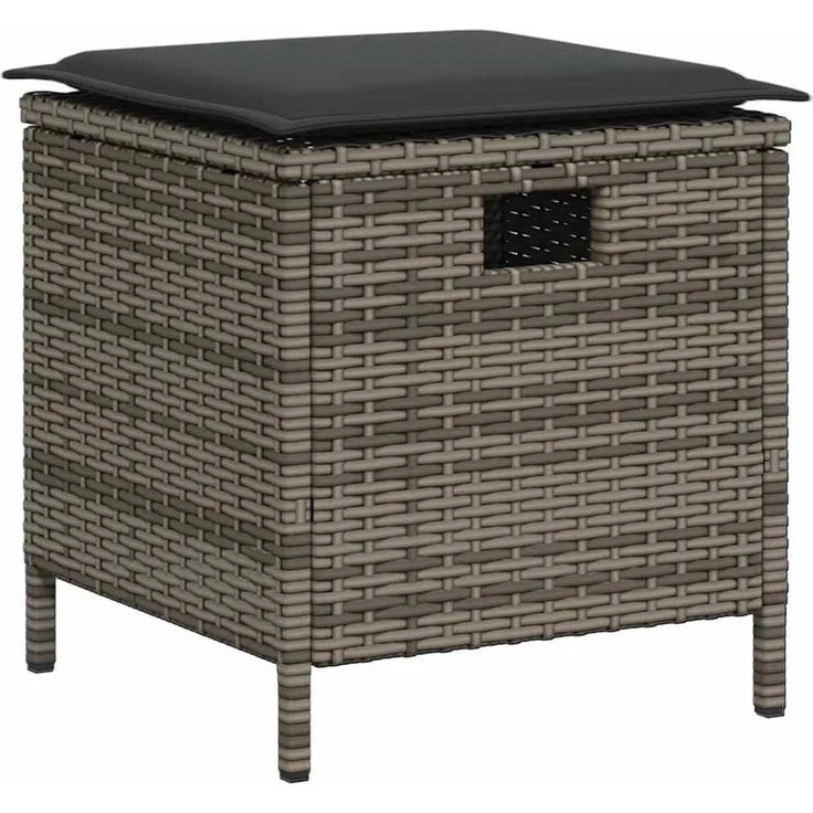 vidaXL 6-tlg. Garten-Sofagarnitur mit Kissen L-Form Grau Poly Rattan 3213541 – Bild 5