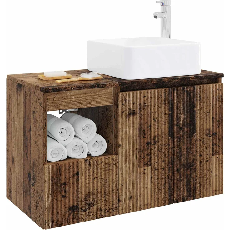vidaXL Badezimmerschrank-Set 2 stk. Altholz 79,5 x 41 x 80 cm 3404052 – Bild 3