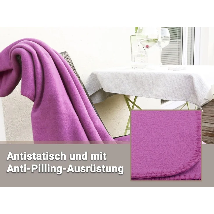 ZOLLNER Kuscheldecke, 130x170 cm, fuchsia (pink) – Bild 5