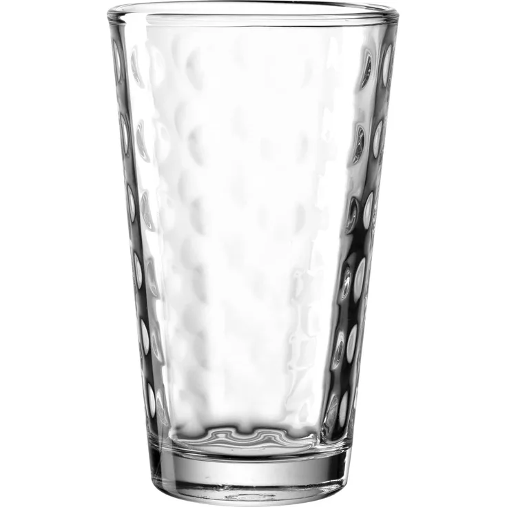 Leonardo Trinkglas Optic, Wasserglas, Saftglas, Kalk-Natron Glas, Klar, 400 ml, 012548