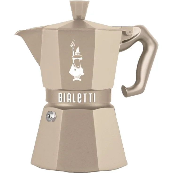 Bialetti Espressokocher Moka Express Exclusive Induktion 6 Tassen cremé