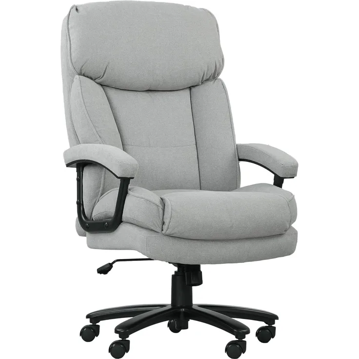 HOMCOM Bürostuhl Ergonomisch Schreibtischstuhl mit Wippfunktion, Leinenoptik (PC Stuhl, 1 St), Bis 200 kg belastbar