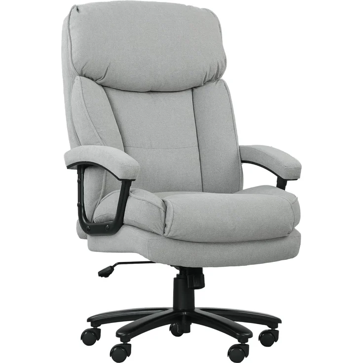 HOMCOM Bürostuhl Ergonomisch Schreibtischstuhl mit Wippfunktion, Leinenoptik (PC Stuhl, 1 St), Bis 200 kg belastbar