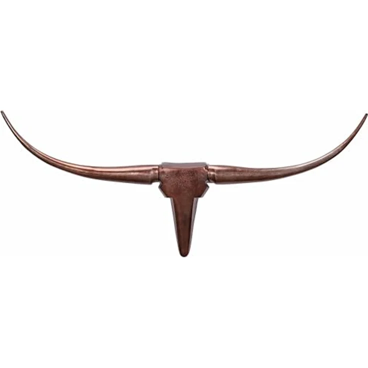 Wohnling Deko Geweih Bull M WL1.394, Wanddekoration in Bronze, 100 cm Aluminium Stierkopf mit Hörnern, moderne Wandskulptur und Jagdtrophäe, Longhorn Wandschmuck Groß – Bild 1