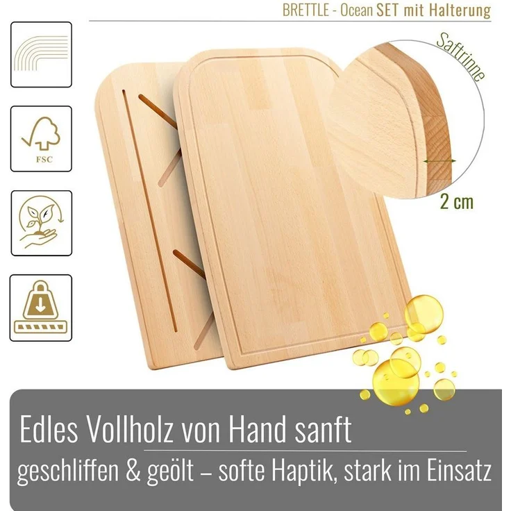 BLACK FOREST FOX Campingtisch Schneidebrett T5/T6 T6.1 VW California Ocean & Coast Brettle Halterung, braun – Bild 2