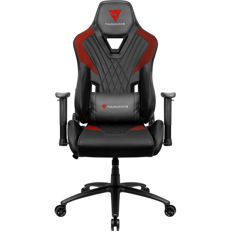 Thunder X3 DC3 Air, Gaming Stuhl mit 360° Drehfunktion, atmungsaktiver Schaumstoff, Schwarz/Rot