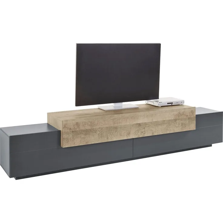 Lowboard >Corona< (BxHxT: 240x51,6x45 cm) in anthrazit matt/Oak