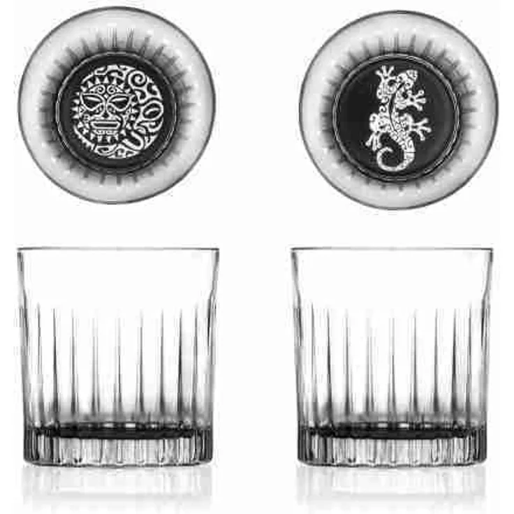 RCR Italia 'MAORI' Whiskybecher 6er-Set, Glas transparent, 8.6 x 8.6 x 9.2 cm, spülmaschinengeeignet