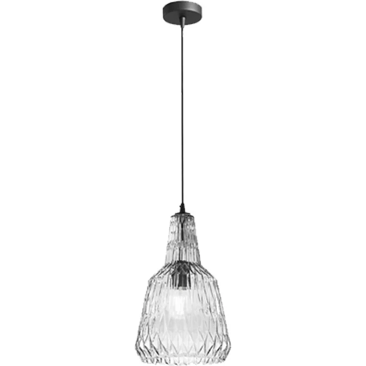 LED Hängelampe einflammig, Kristallglas Grau facettiert, Ø 23cm – Bild 2