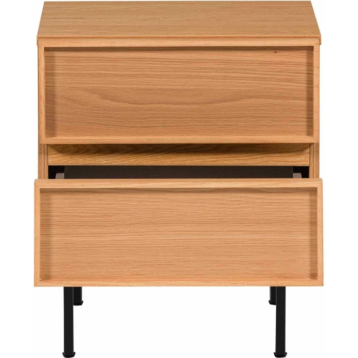 Nachttisch Tours Melamin/MDF, modern mit 2 Schubladen, natur, viel Stauraum für Dein Schlafzimmer – Bild 4