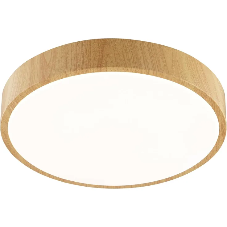 Brilliant LED Deckenleuchte Teranon, LED fest integriert, Warmweiß, Holzoptik, 3000 K, braun/weiß