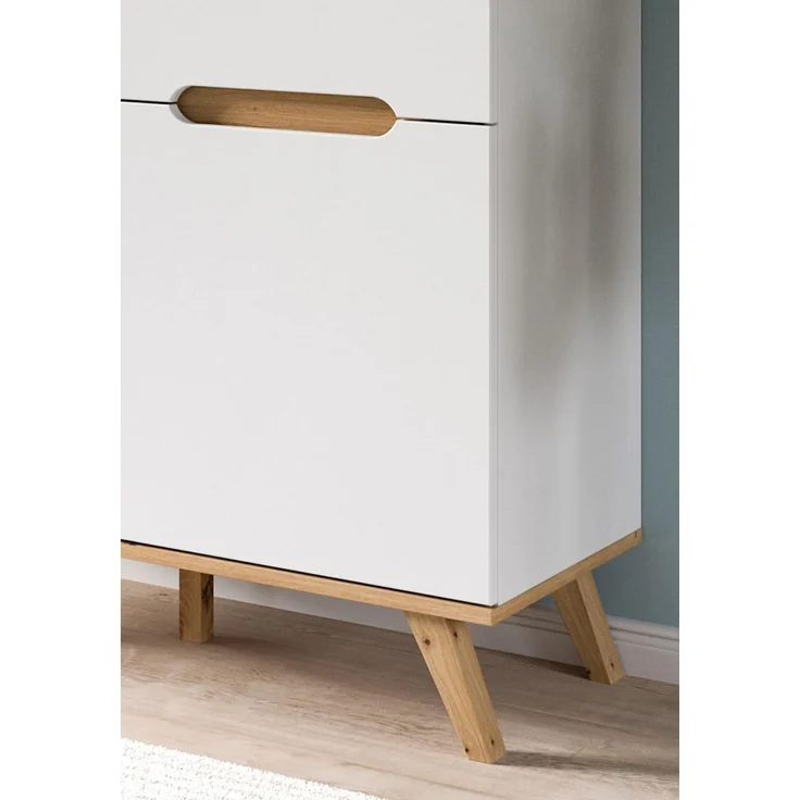 xonox. home Wohnzimmer Stockholm Sekretär Schreibschrank Schrank Stauraumschrank in weiß Absetzung Nox Oak, ca. 100 x 118 x 40 cm – Bild 8