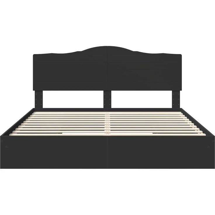 vidaXL Aufbewahrungsbett Schwarz 200 x 200 cm Holzwerkstoff 3413472 – Bild 7