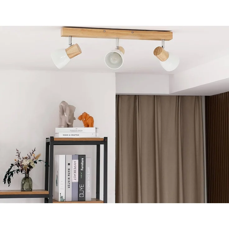 Lindby Deckenstrahler Thorin, Holz IP20, 3 x 40 W – Bild 3