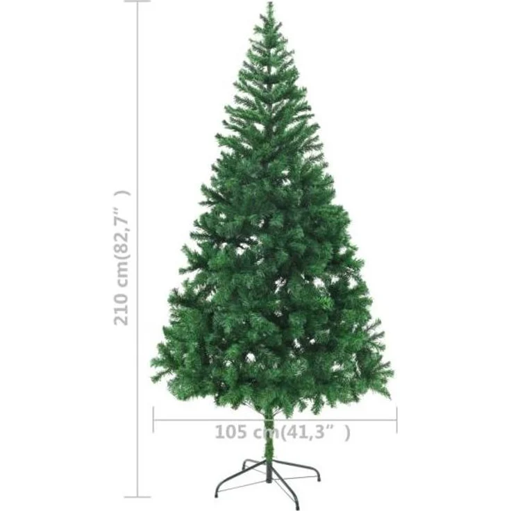 vidaXL Künstlicher Weihnachtsbaum Stahl-Ständer 210 cm 910 Zweige [60176] – Bild 5