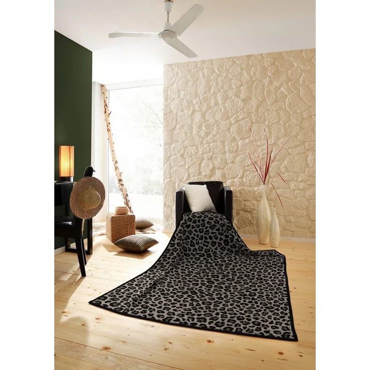Wohndecke Leo, Biederlack, mit Veloursband, 70% Baumwolle/30% Polyacryl – Bild 1