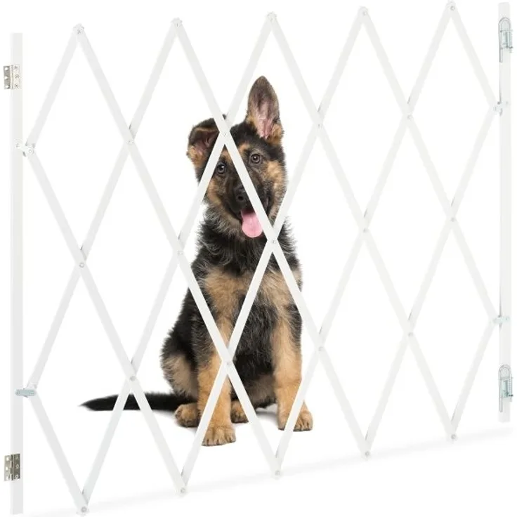 Ausziehbares Hundeabsperrgitter in Weiß 10045281
