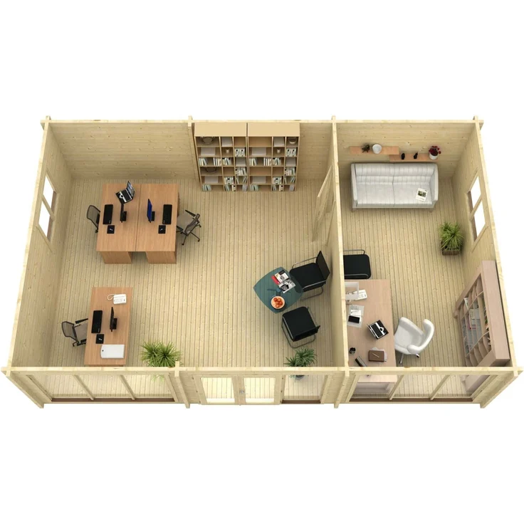 Alpholz Gartenhaus Campus Gartenhaus aus Holz Holzhaus mit 70 mm Wandstärke Blockbohlenhaus – Bild 2
