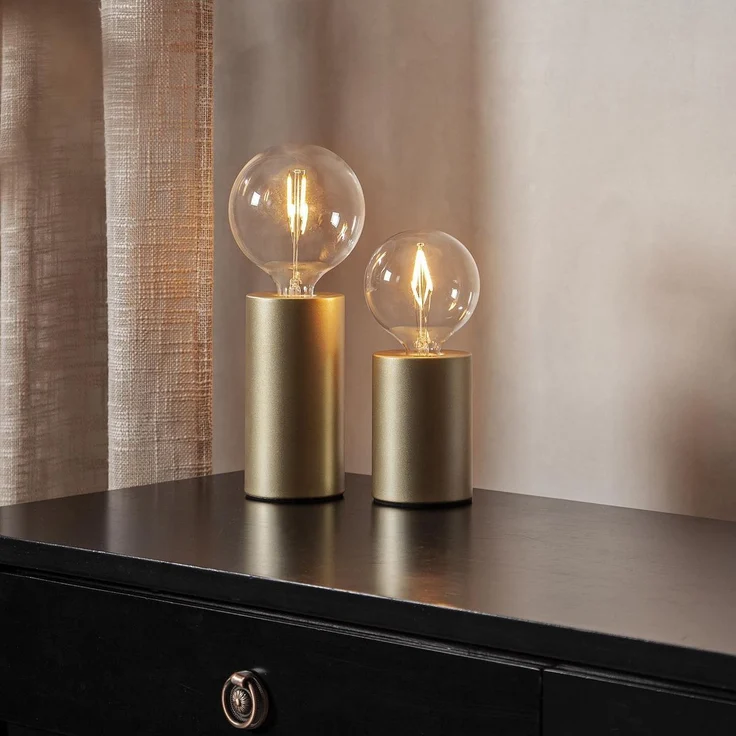 E14 Lampenfuß ,Tiny für kleinere Leuchtmittel, Metall, 14cm, gold matt – Bild 2