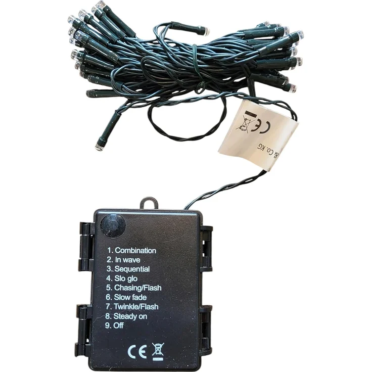 FHS LED-Batterie-Minikette außen 144er warmweiß, IP44 6/18 h Timer, Batterien 3 x AA – Bild 3