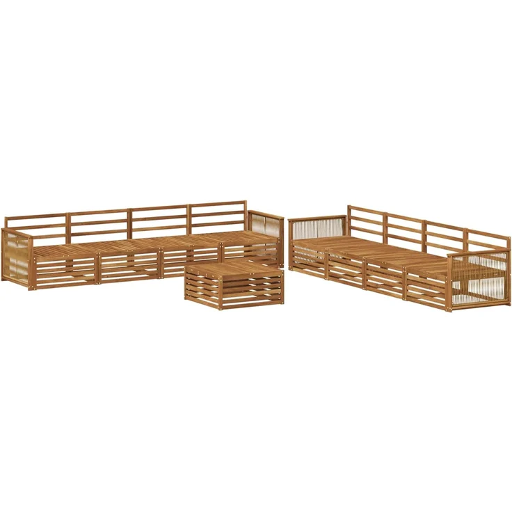 vidaXL Outdoor-Sofagarnitur 9 stk. 8-Sitzer Natur Massivholz Akazie 3383177 – Bild 2