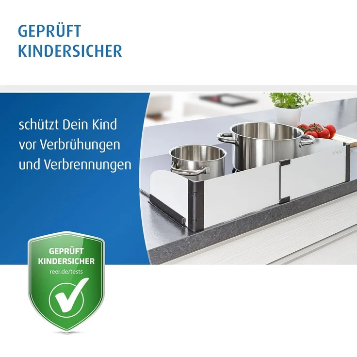 reer Herdschutzgitter Basic, ausziehbar 55-61 cm Silber, 20058 – Bild 2