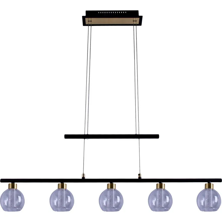 näve LED Pendelleuchte Brass, Warmweiß, 5flammig dimmbar höhenverstellbar Lichtfarbe warmweiß