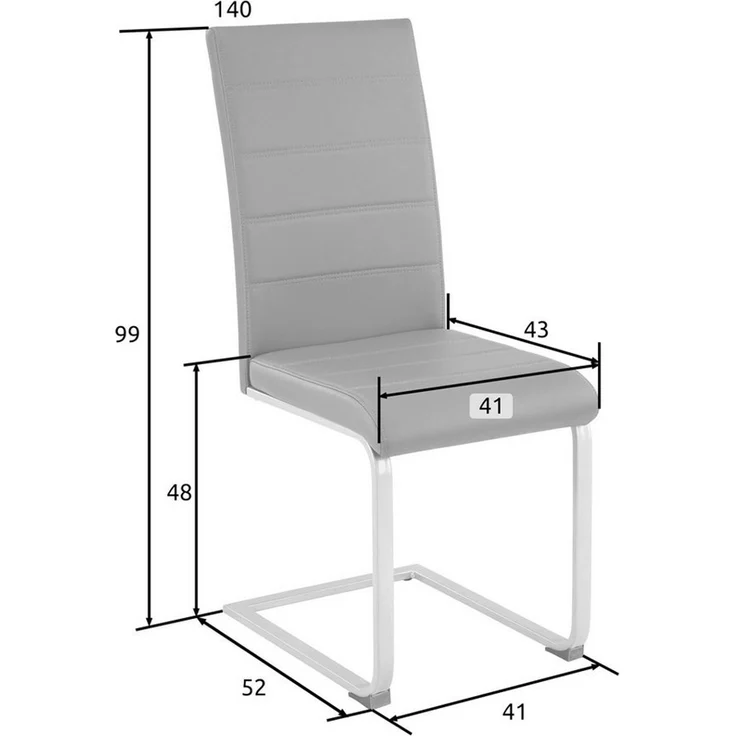 tectake Esszimmerstuhl Set Schwingstuhl (4er Set, 4 St), gepolstert mit Kunstlederbezug – Bild 3
