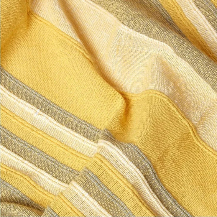 Plaid Tagesdecke Morocco, gelb gestreift, 255 x 360 cm, Homescapes – Bild 4