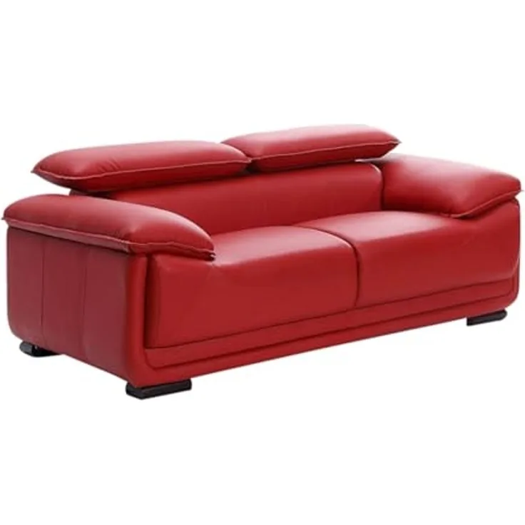 Ledersofa 2-Sitzer MACELO - Rot
