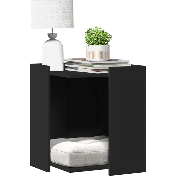 vidaXL Katzenklo Schwarz 42x42x51 cm Holzwerkstoff 857743 – Bild 1