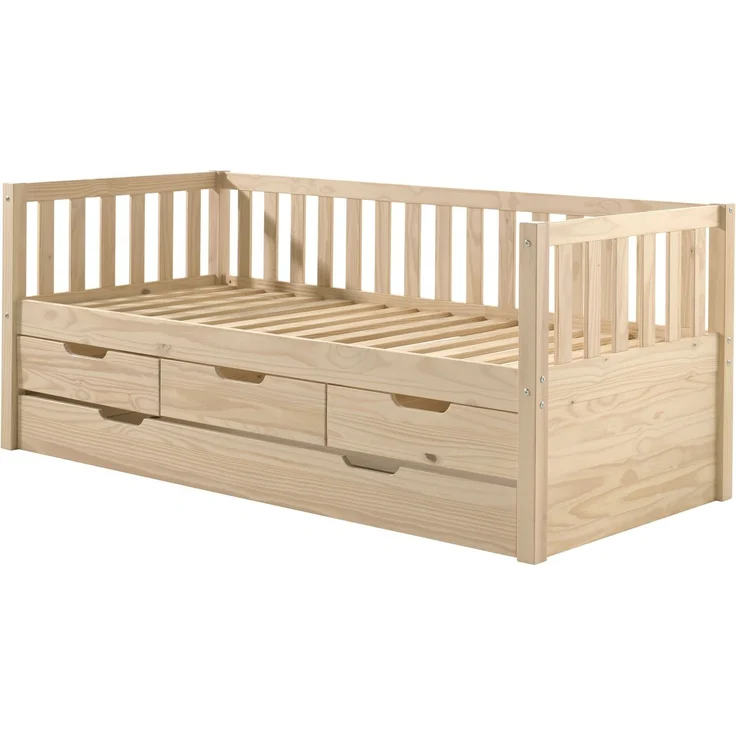 Ausziehbett Karena 211x98x86 Kojenbett Massivholz natur – Bild 1