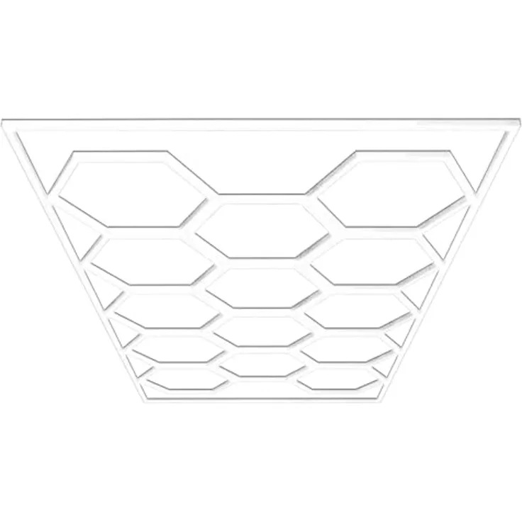 Barberpub Hexagon LED Garage Light, 68970LM 6500K Hexagon LED Beleuchtung für Werkstatt, Friseursalon, 14 Grid, LP005/nicht dimmbar, PVC-Rahmen