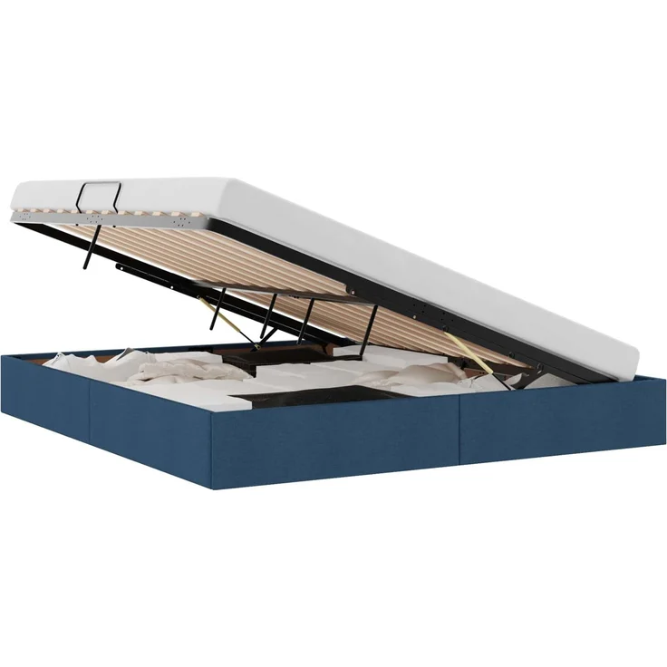 vidaXL Ottoman Bettgestell mit Speicher Blau 180 x 200 cm Stoff 3442843 – Bild 2