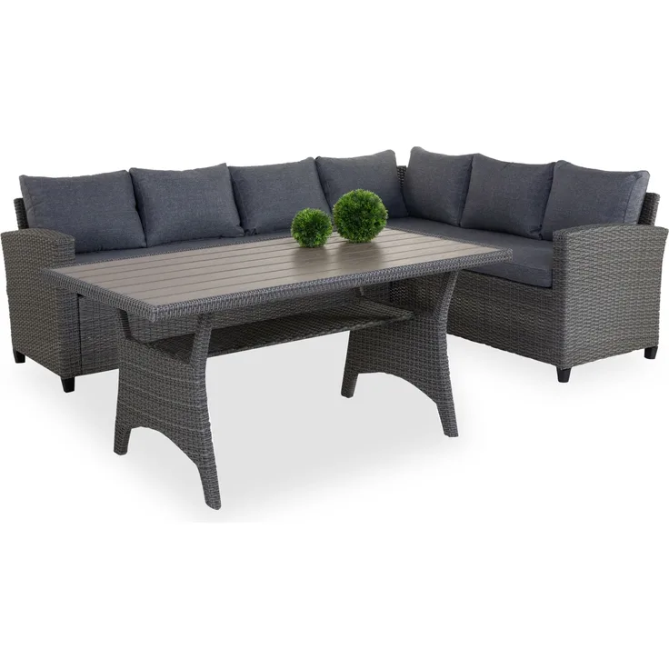 Lounge Outdoor TAMPA 3-tlg. grau Lounge Gruppe Essplatzlounge Sitzplatzlounge