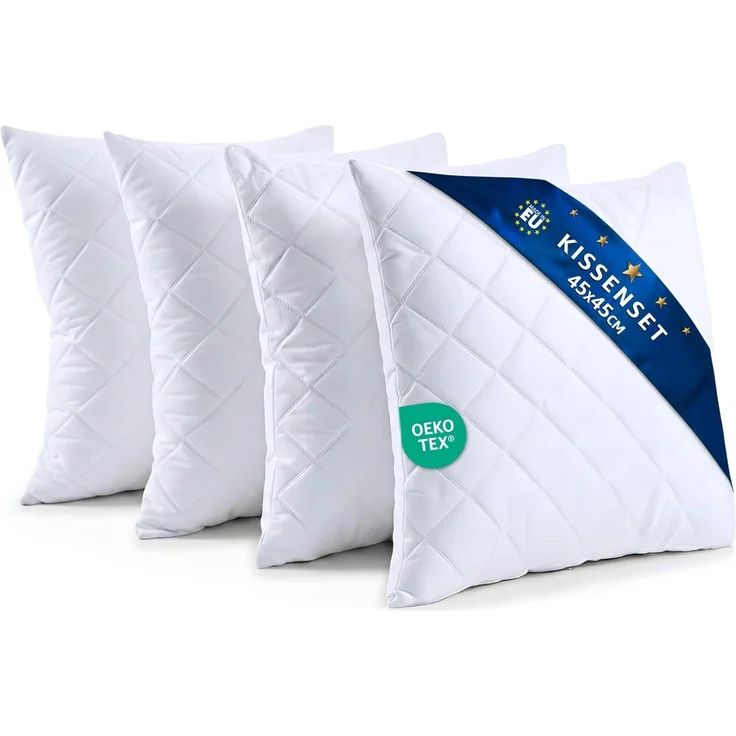 Amazinggirl Sofakissen Kopfkissen 2er Set 45 x 45 cm Steppkissen Mikrofaser - Kissen