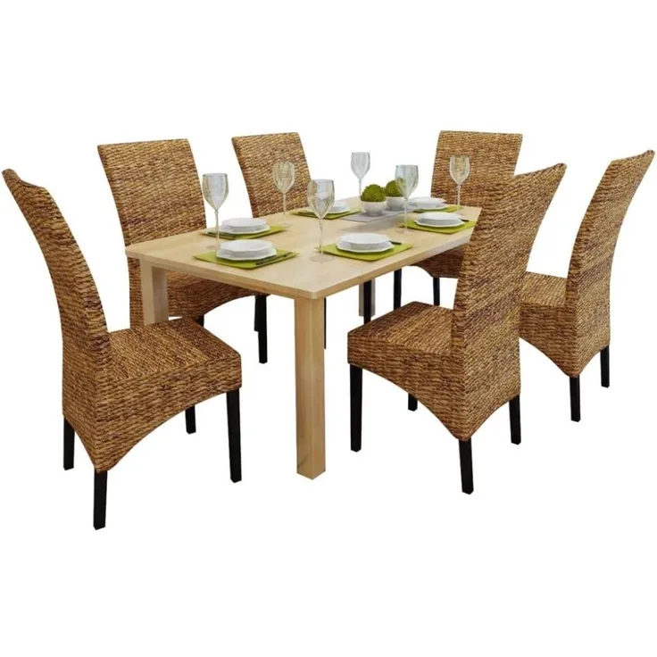 vidaXL Esszimmerstühle 6 Stk. Abaca und Mango Massivholz [274201]