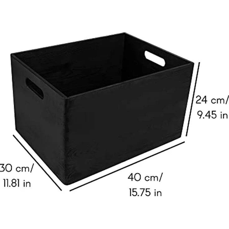 Creative Deco Holzkiste Obstkiste Korb 40x30x24cm (1cm) mit Griffen ohne Deckel, Hölzernen Kasten Holzbox Kiste – Bild 3