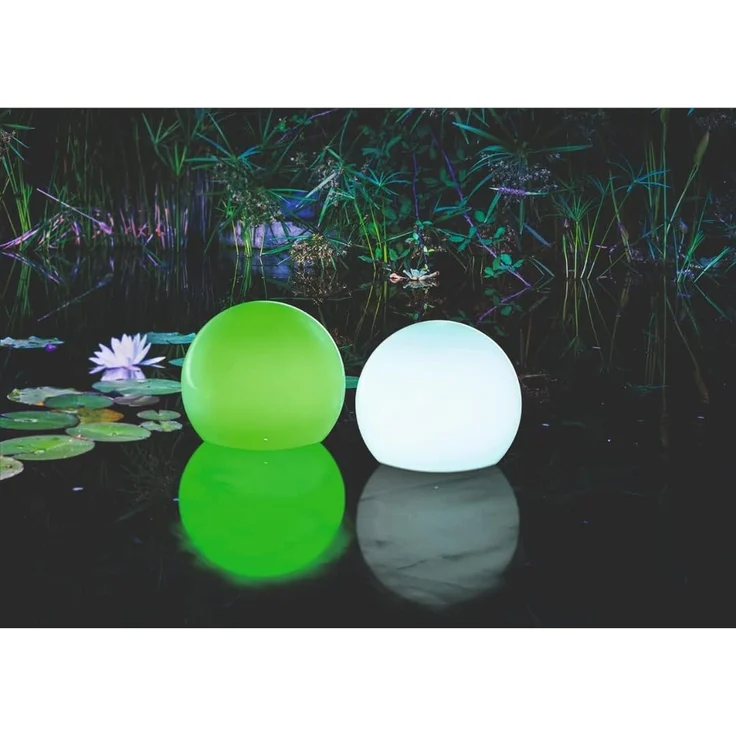 Solar Leuchtkugelset multicolor, 2er Set, schwimmend, Akku, Fernbedienung, mehrere Funktionen, runde schwimmfähige Lichtkugel, Gartenkugel, Solarkugel, 8 Lichtfarben, wetterfest, outdoor 102130 – Bild 4