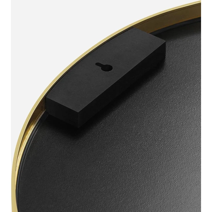 SONGMICS 61 cm d Spiegel rund, runder Spiegel, Wandspiegel, Metallrahmen, einfache Montage, modern, für Bad, Wohnzimmer, Schlafzimmer, Flur, Eingangsbereich, metallisches Gold LWM102AB03 – Bild 7