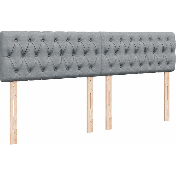vidaXL Boxspringbett mit Matratze Hellgrau 200x200 cm Stoff 3289870 – Bild 12
