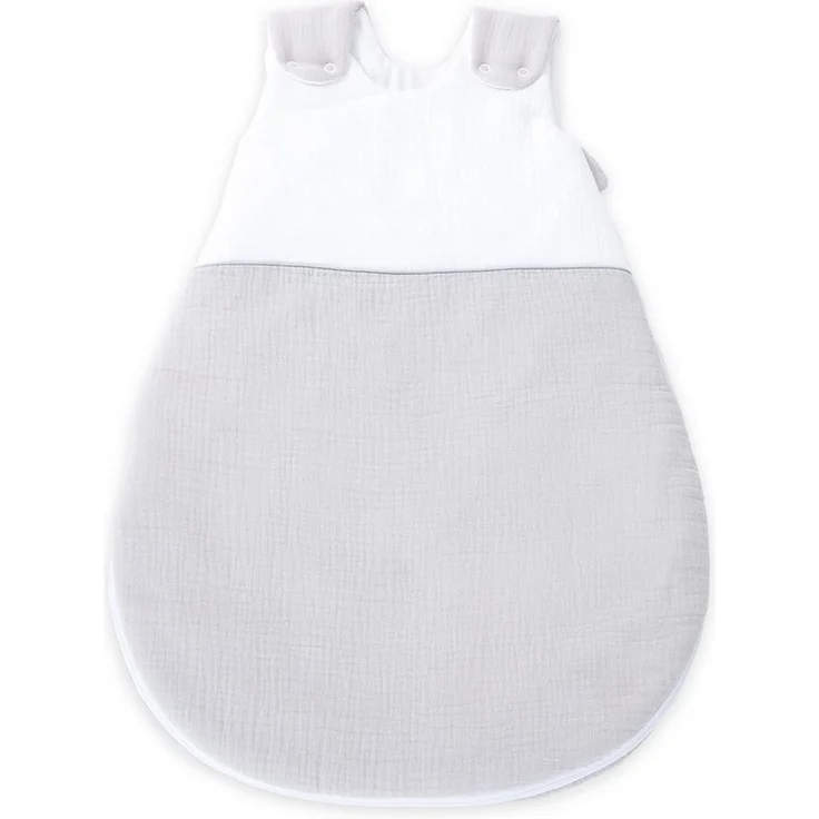 FabiMax Stubenwagen Weiß lackiert, 2 in 1 Musselin / Waffelpiqué Komplettset Grau mit Schlafsack – Bild 3