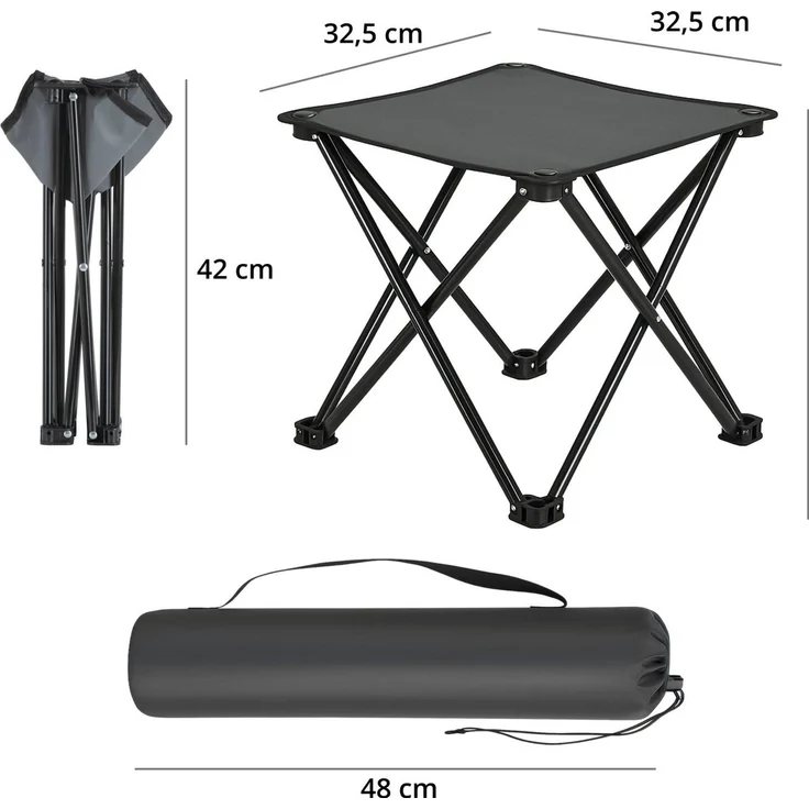 Stagecaptain Klappstuhl TP-334 Klapphocker faltbar für Camping - stabil bis 110 kg (4 St), nur 750 g, inklusive Tragetasche – Bild 3